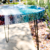 Epoxy Ocean Walnut Side Table thumbnail