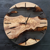 Custom Made Resin & Olive Wood Wall Clock thumbnail