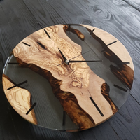 Custom Made Resin & Olive Wood Wall Clock thumbnail