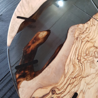 Custom Made Resin & Olive Wood Wall Clock thumbnail