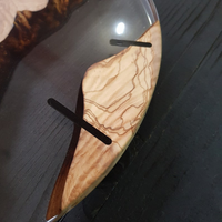 Custom Made Resin & Olive Wood Wall Clock thumbnail