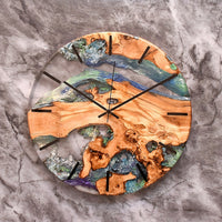 Transparent Resin & Olive Wood Wall Clock thumbnail