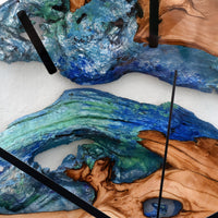 Transparent Resin & Olive Wood Wall Clock thumbnail