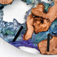 Transparent Resin & Olive Wood Wall Clock thumbnail