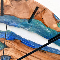 Transparent Resin & Olive Wood Wall Clock thumbnail