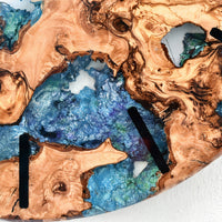 Transparent Resin & Olive Wood Wall Clock thumbnail