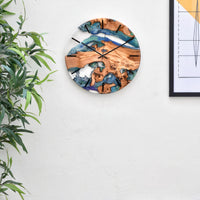 Transparent Resin & Olive Wood Wall Clock thumbnail