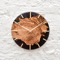 Live Edge Rustic Olive Wood Wall Clock thumbnail