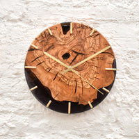 Live Edge Rustic Olive Wood Wall Clock thumbnail