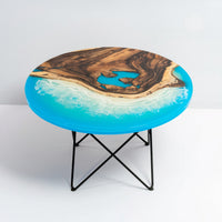 Modern Round Blue Black Epoxy Coffee Table thumbnail