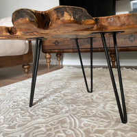 Live Edge Coffee Table with Epoxy Resin Olive Wood thumbnail
