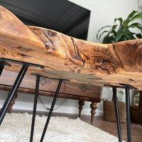 Live Edge Coffee Table with Epoxy Resin Olive Wood thumbnail