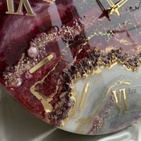 Cream Stone With velvet Red Resin Wall Clock thumbnail