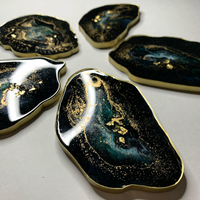 Midnight Galaxy Epoxy Coasters with Gold Highlights thumbnail