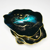 Midnight Galaxy Epoxy Coasters with Gold Highlights thumbnail
