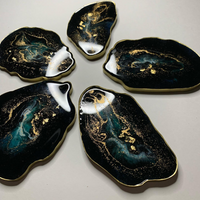 Midnight Galaxy Epoxy Coasters with Gold Highlights thumbnail
