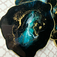 Midnight Galaxy Epoxy Coasters with Gold Highlights thumbnail