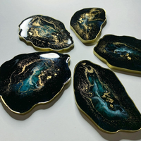 Midnight Galaxy Epoxy Coasters with Gold Highlights thumbnail