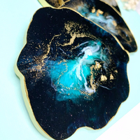 Midnight Galaxy Epoxy Coasters with Gold Highlights thumbnail