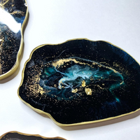 Midnight Galaxy Epoxy Coasters with Gold Highlights thumbnail