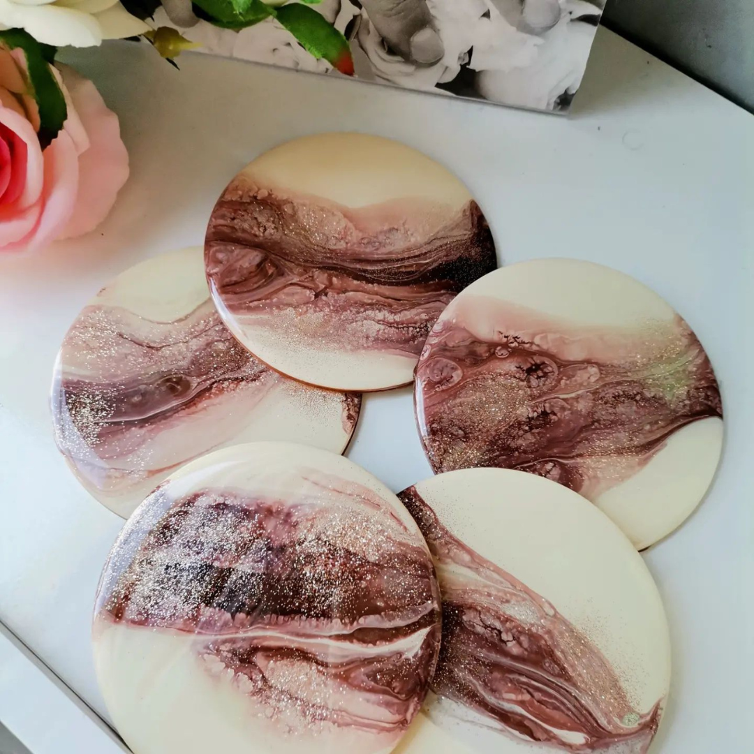 Beige Epoxy Coasters