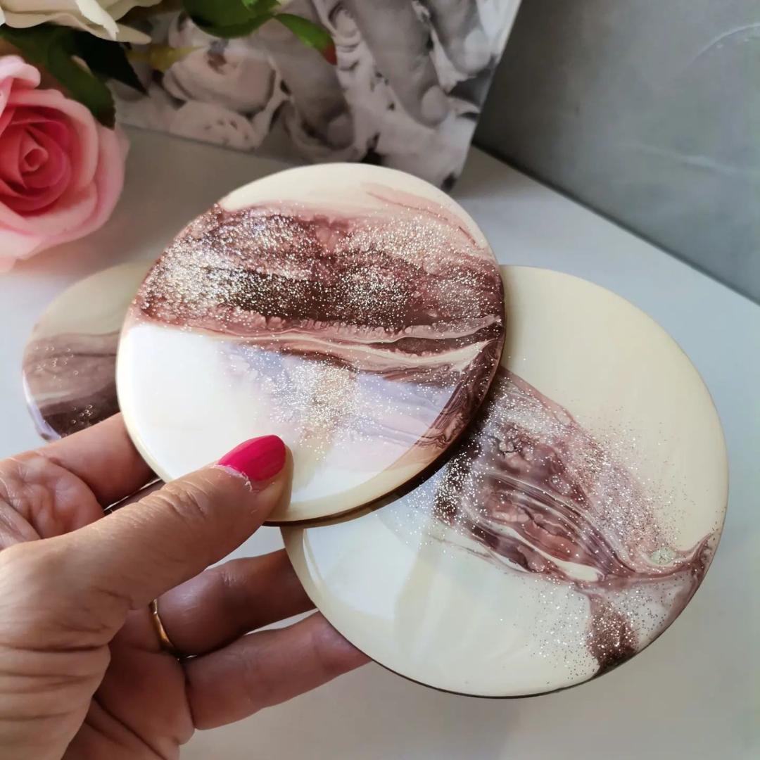 Beige Epoxy Coasters