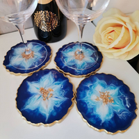 Handcrafted Blue Epoxy Resin Coasters thumbnail