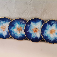 Handcrafted Blue Epoxy Resin Coasters thumbnail