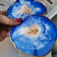 Handcrafted Blue Epoxy Resin Coasters thumbnail