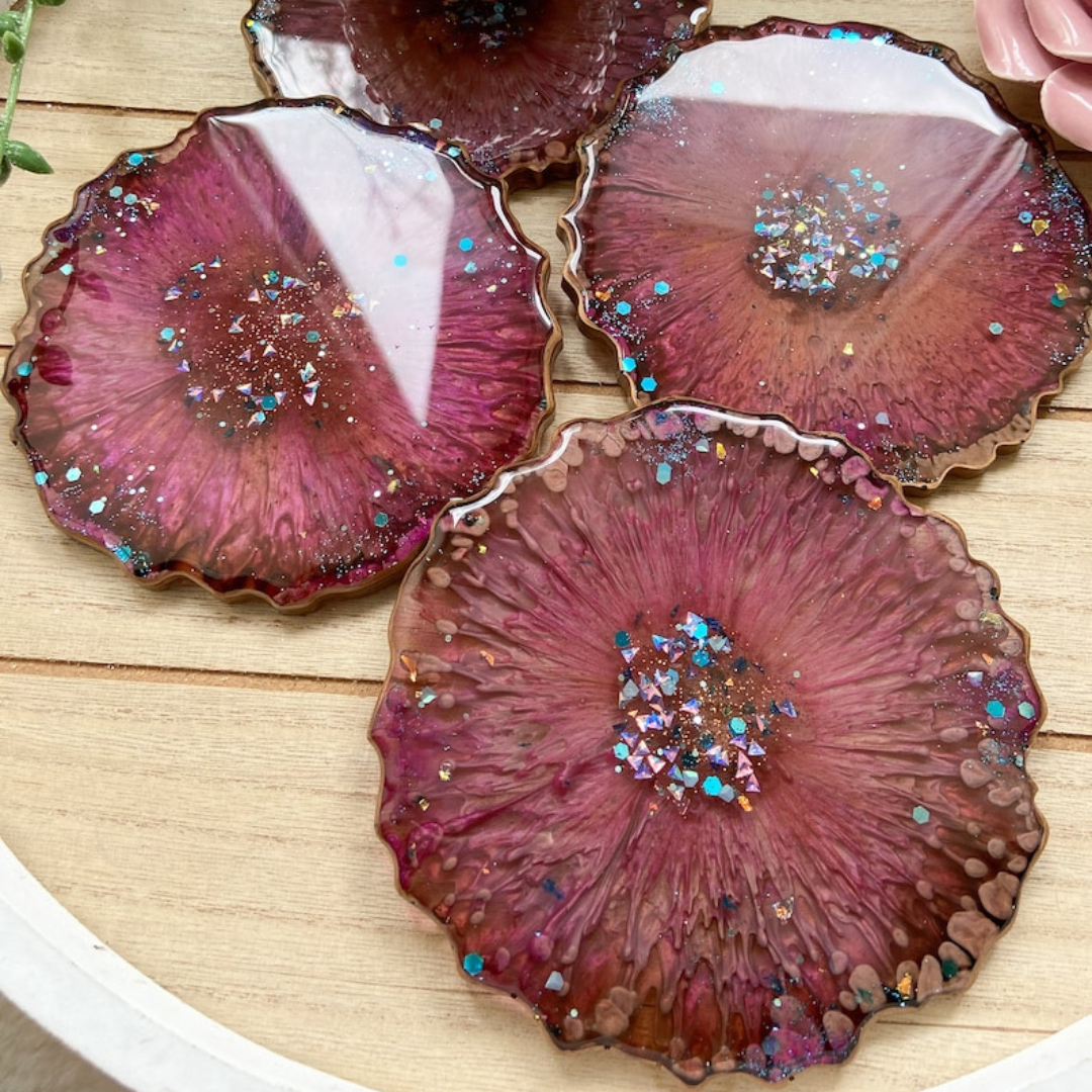 Fuchsia Resin Coaster