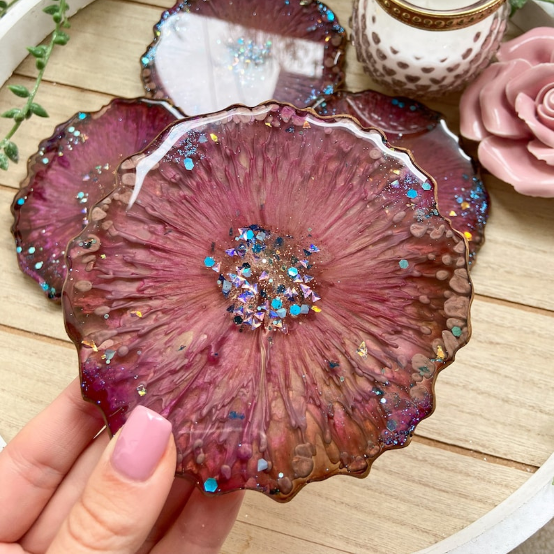 Fuchsia Resin Coaster