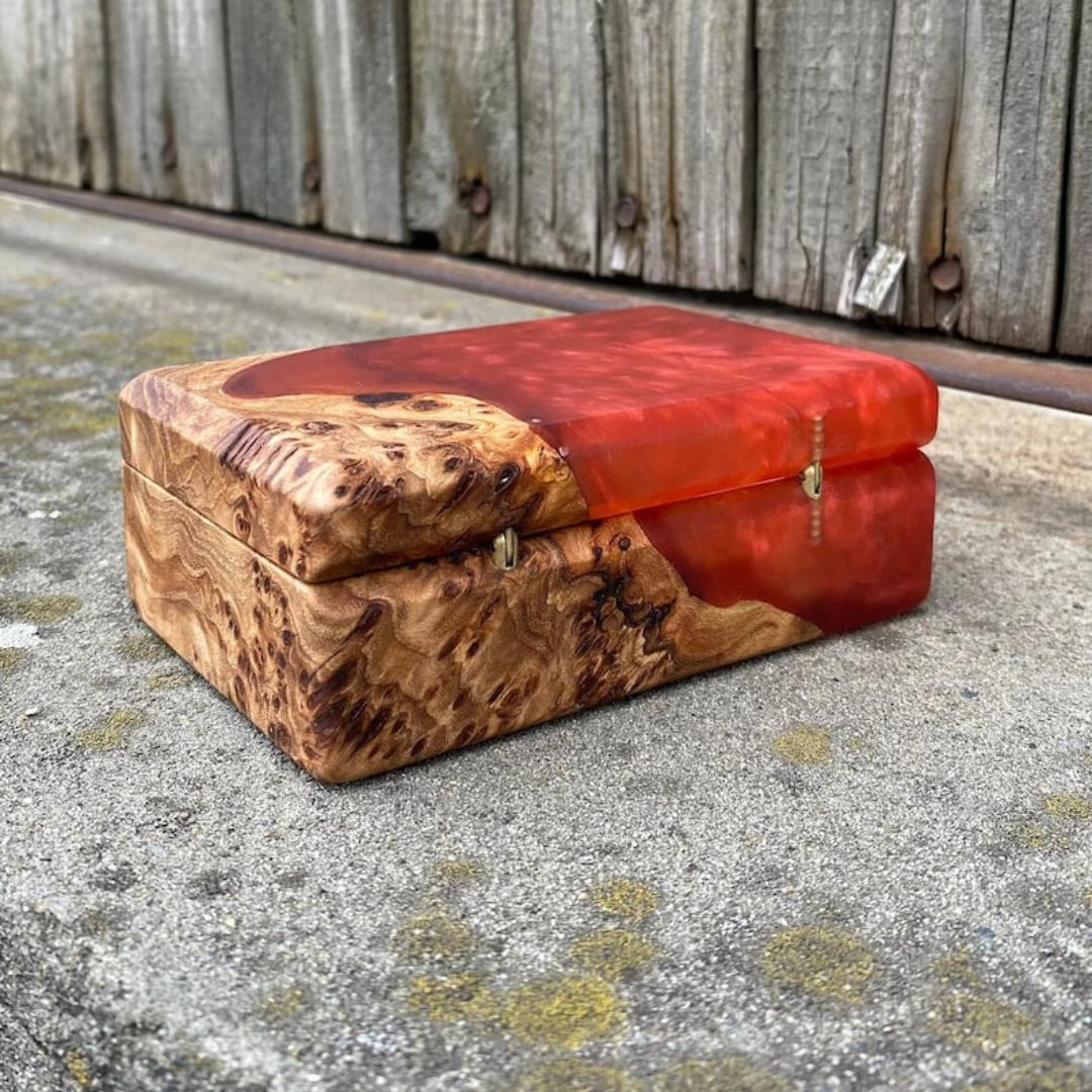 Red Epoxy Jewelry Organizer Box
