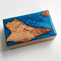 BOHO Wooden Jewelry Box With Epoxy Top thumbnail