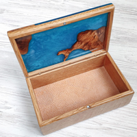 BOHO Wooden Jewelry Box With Epoxy Top thumbnail