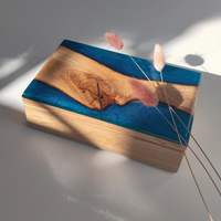 BOHO Wooden Jewelry Box With Epoxy Top thumbnail