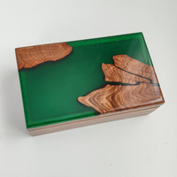 BOHO Wooden Jewelry Box With Epoxy Top thumbnail