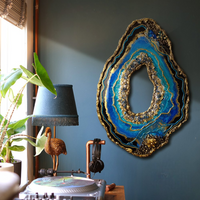 Blue Epoxy GEODE Art thumbnail