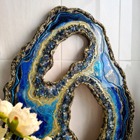 Blue Epoxy GEODE Art thumbnail