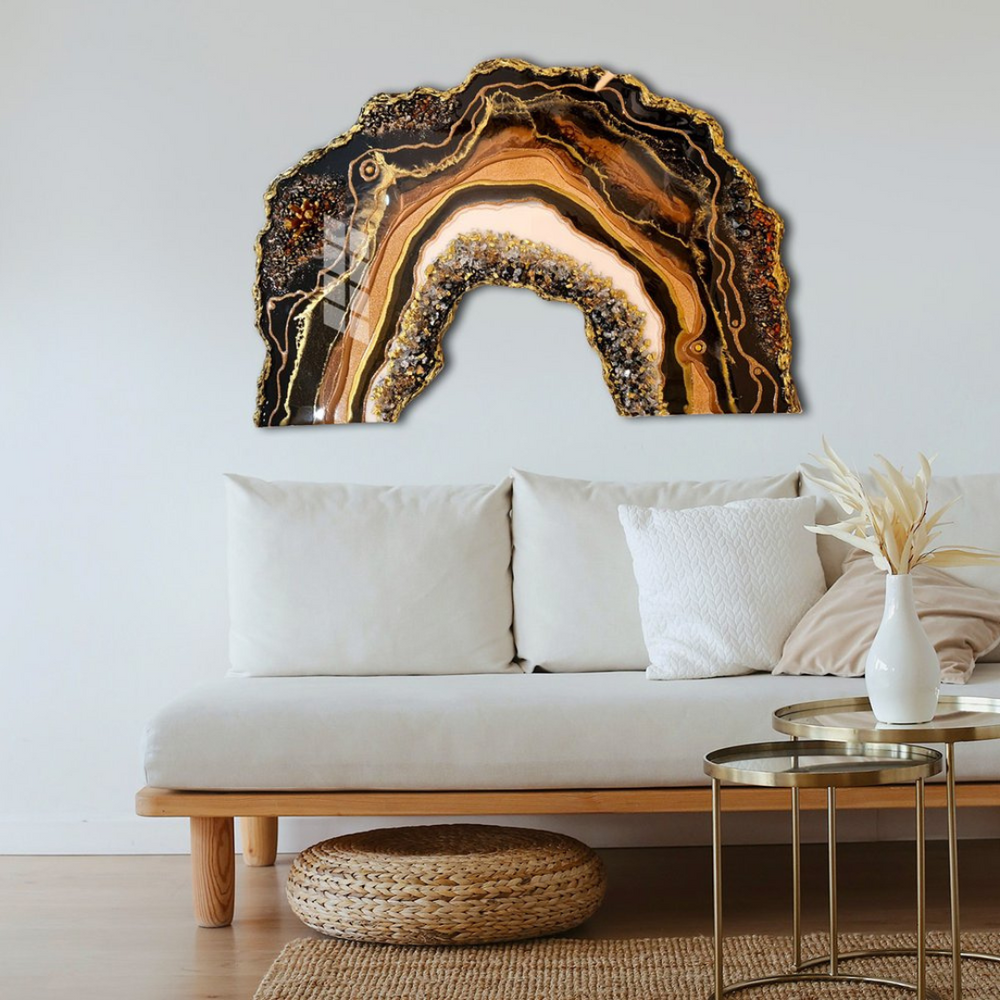 Black/Brown Epoxy Geode Wall Decor