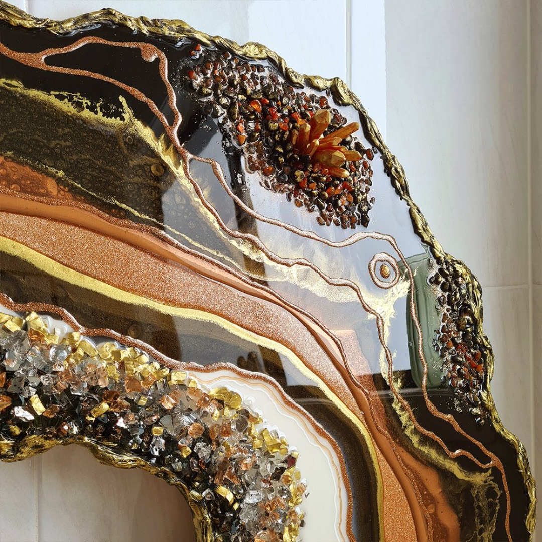 Black/Brown Epoxy Geode Wall Decor