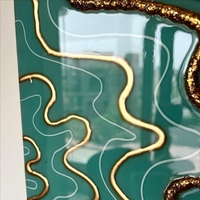 Black/Green Epoxy Geode Wall Decor thumbnail