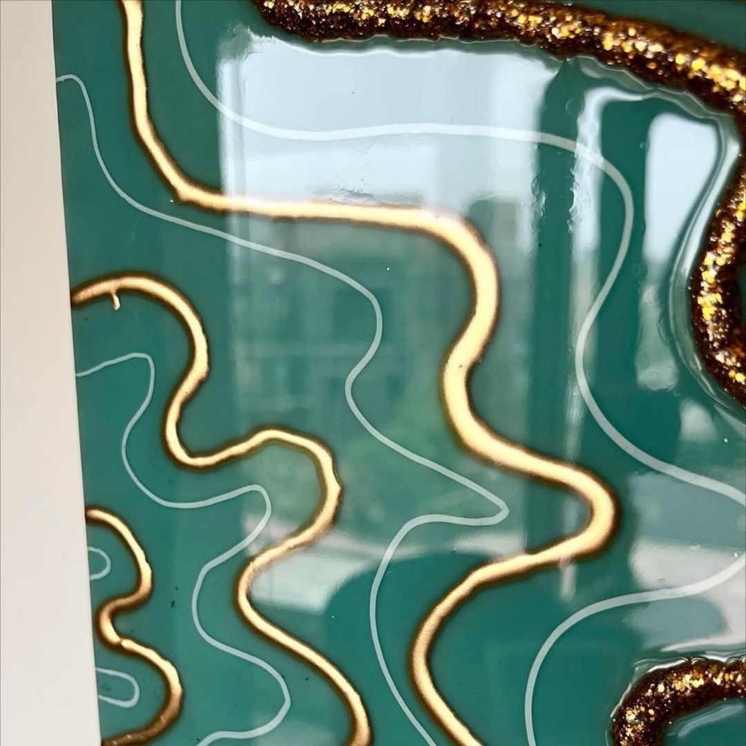 Black/Green Epoxy Geode Wall Decor