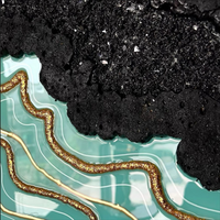 Black/Green Epoxy Geode Wall Decor thumbnail