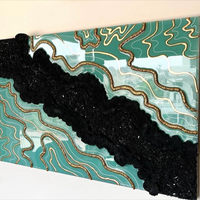 Black/Green Epoxy Geode Wall Decor thumbnail