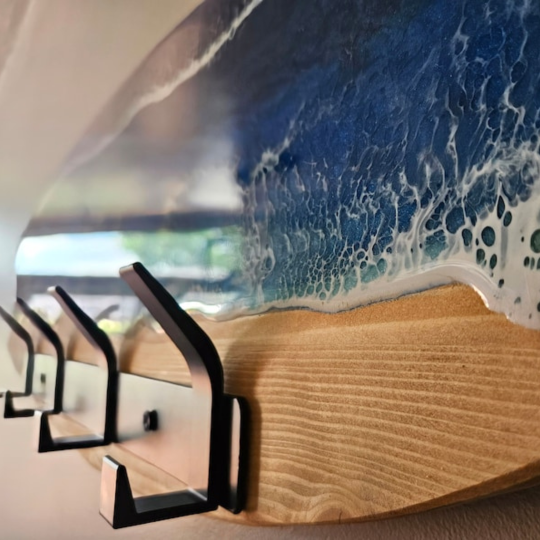 Epoxy Ocean Surf Board Coat Hanger