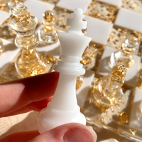 Gold and White Epoxy Chess Set thumbnail