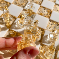 Gold and White Epoxy Chess Set thumbnail
