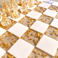 Gold and White Epoxy Chess Set thumbnail