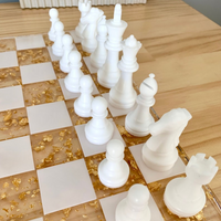 Gold and White Epoxy Chess Set thumbnail