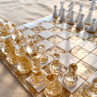 Gold and White Epoxy Chess Set thumbnail